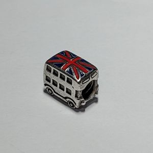 Pandora Ale 925 Sterling Silver enamel double decker bus union jack charm bead